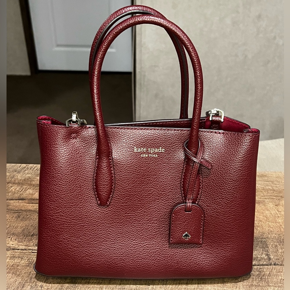 Authentic burgundy Kate Spade small satchel purse